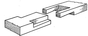 FIG 3. HALVED JOINT WITH DOUBLE DOVETAILS.