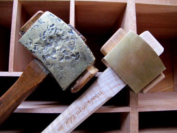 An original mallet (with a larger head) and the new one from the Woodworkers Edge.