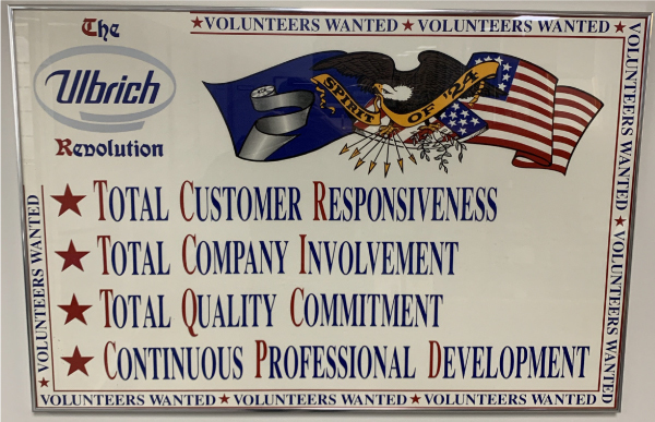 The Ulbrich Revolution Poster: Total Customer Responsiveness, Total Company Involvement, Total Quality Commitment, and Continuous Professional Development