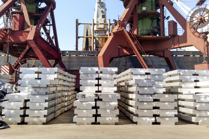 Aluminum ingots produced after aluminum casting